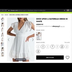 SHOWPO Once Upon a Daydream White Dress